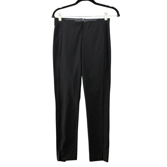 Athleta Black Ankle Pants Womens Size 4 Mid Rise Split Hems Slim Dress Pant - Picture 1 of 9